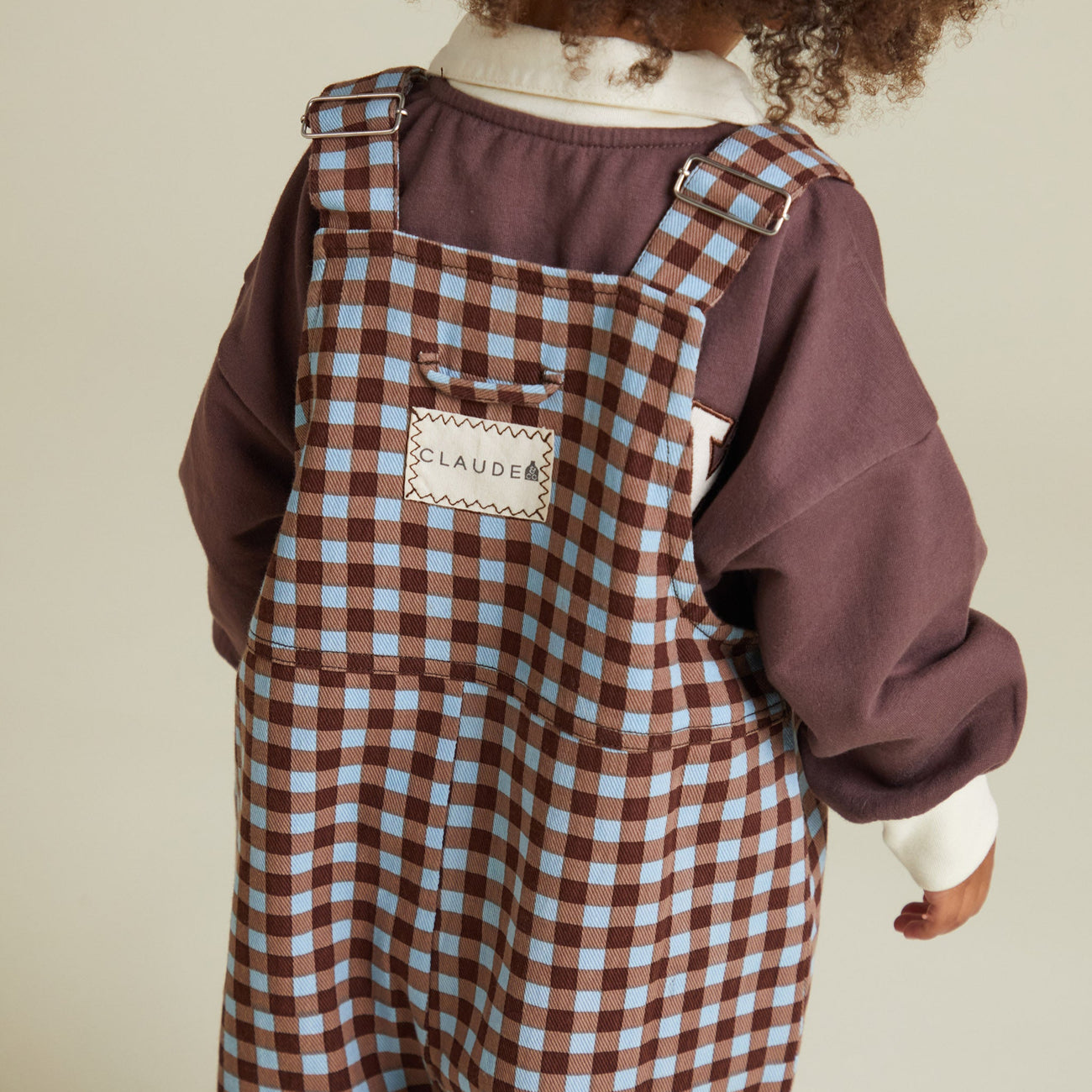 August Sky Gingham Cotton Dungarees
